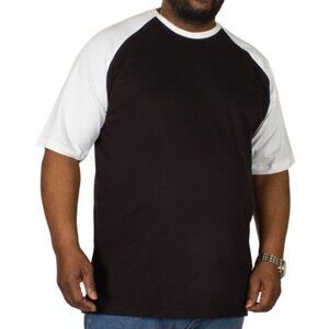 Bigdude Black & White Raglan T-Shirt Plus Size 7XL Crew Neck Strachey Relax Fit
